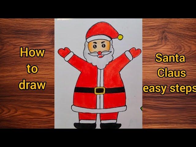 Merry Christmas drawing easy| Santa Claus drawing step by step| Christmas tree drawing easy