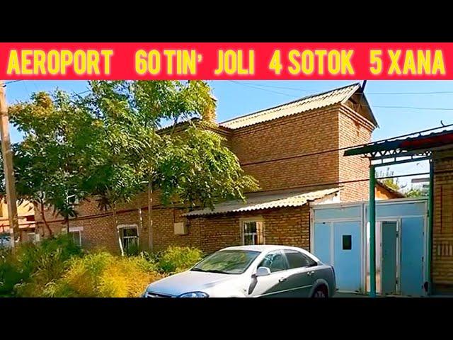 Aeroport 60 tin’ joli. 4 sotok 5 xana, 2-etaj, 320 mln kelisimli. 90-357-37-78 ; 90-728-09-96