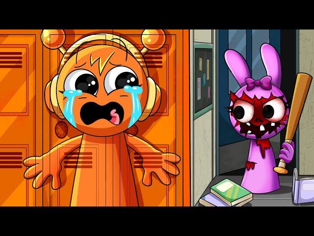 Incredibox Sprunki - ORANGE OREN Learned Extreme Camouflage To Hide In School! | Cartoon Animation