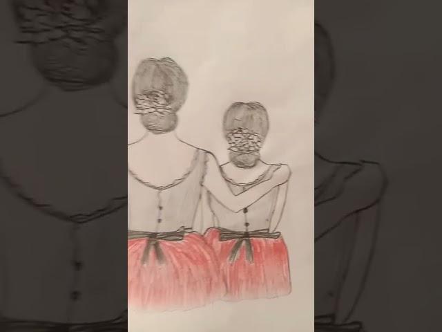 Cute girls pose #creative art #shorts
