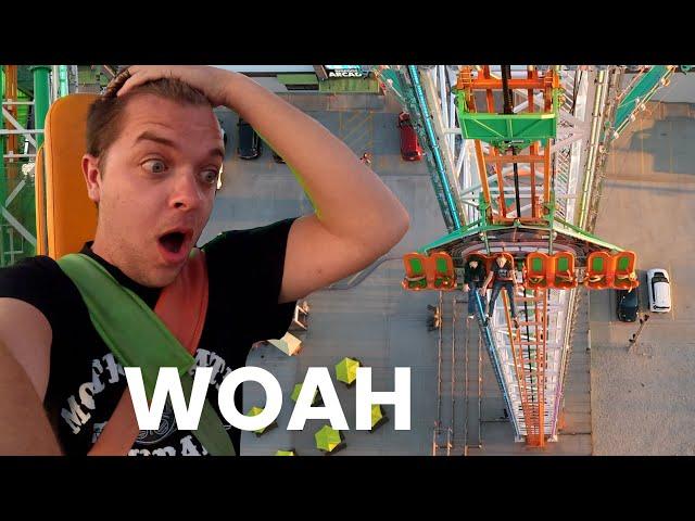 Riding a Seatbelt Only Drop Tower in Branson, Missouri! 200 Foot Tall Terrifying Thrill Ride