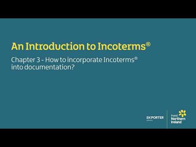 COVID-19 Recovery - Practical Export Skills: An Introduction to Incoterms® (Chapter 3)