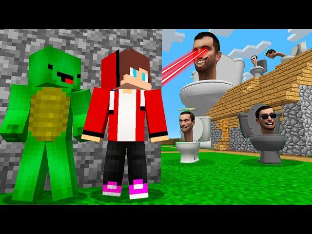 JJ and Mikey save the VILLAGE from SKIBIDI TOILET ARMY in Minecraft - Maizen