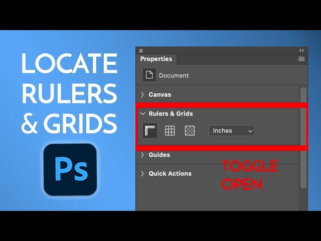 Where is Rulers and Grids in the PhotoShop Properties window?  It's not showing up.