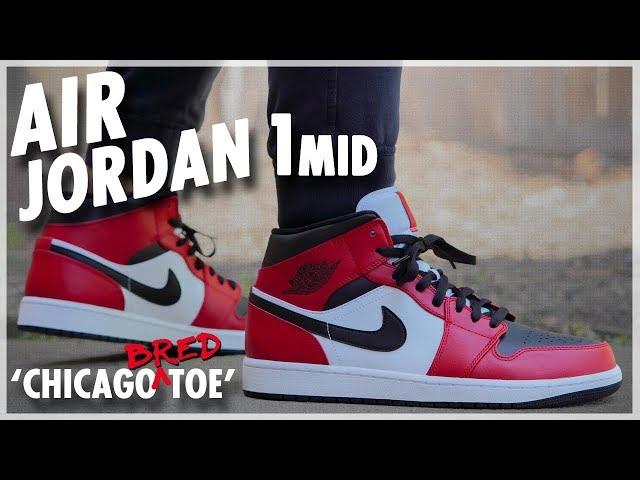 Air Jordan 1 Mid Chicago Bred Toe
