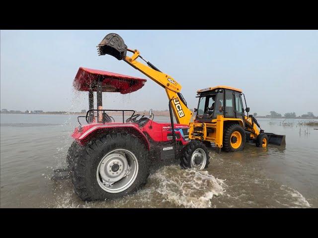 JCB 3dx Xpert 4x4 Mahindra Arjun NOVO 4wd Swaraj 963 FE JCB 3dx Eco washing in Lake