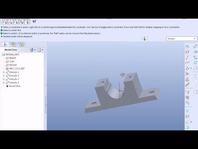 Pro Engineer Pro E) Plummer Block (Pedestel Bearing) Tutorial 1