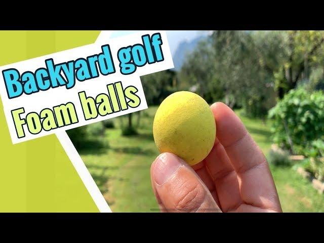 Practicing using foam balls - backyard golf