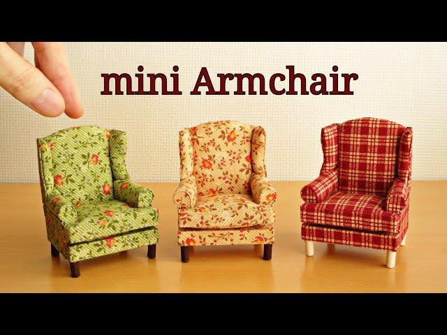 DIY mini armchair ちいさいアームチェア作ってみた dollhouse miniature