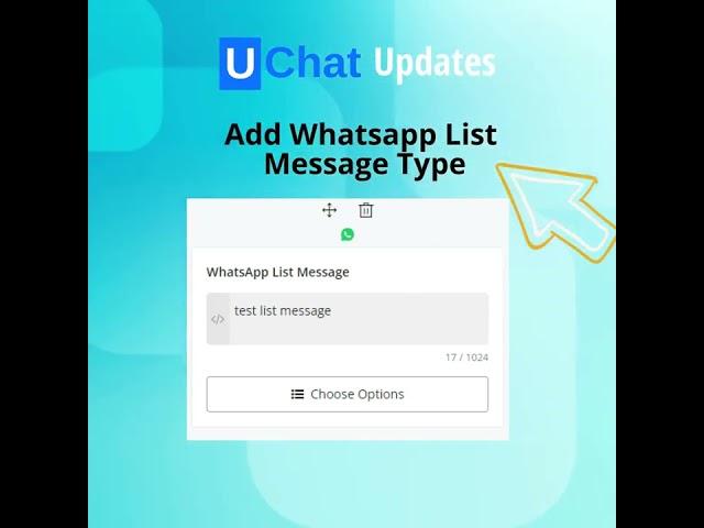 UChat updates: Add Whatsapp List Message Type