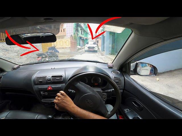 Passing Through Extreme Narrow Space || POV Car Driving On Narrow Road