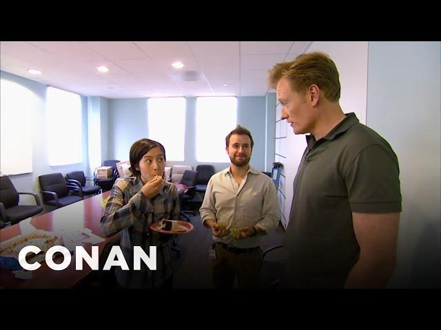 Conan Busts His Employees Eating Cake | CONAN on TBS