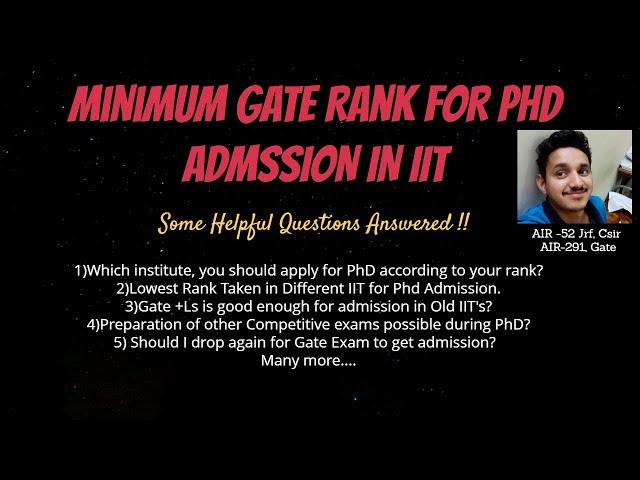 Ph.D. admission through Low Gate Score ||Select Institute according to your rank||Gate 2021 Result