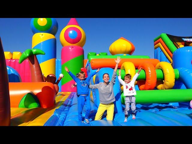 Vlad and Niki in The World Biggest Bounce House for kids