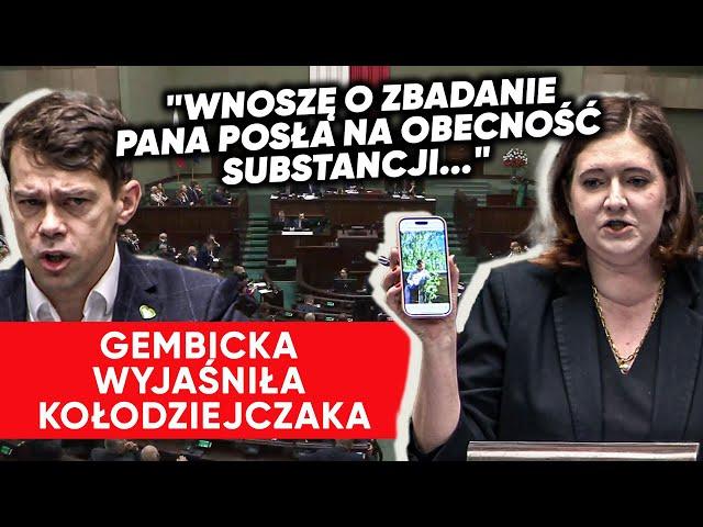 Kołodziejczak się wściekł. Gembicka wysłała go na badania. Nagle wyjęła telefon