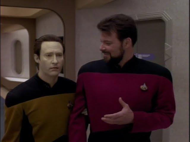 "Data, He was Joking. You Know that, Right? ... Data?", Riker