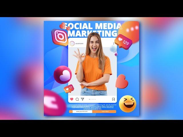 TRENDY Social Media Post Design - Adobe Photoshop Tutorial