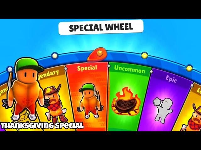 Spinning Thanksgiving Special Wheel in Stumble Guys