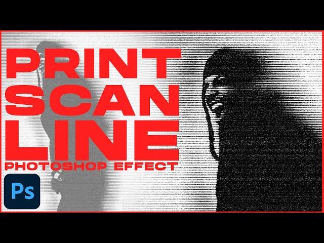 Easy PHOTOCOPY SCAN LINES Effect | Photoshop Tutorial