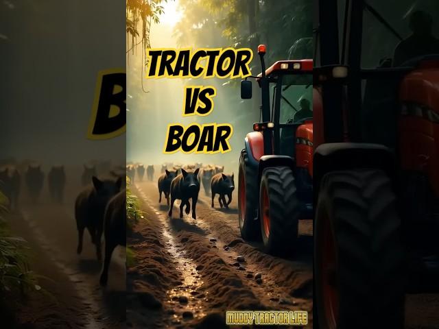 Red Tractor vs Wild Boar Horde: Mud Drift Escape