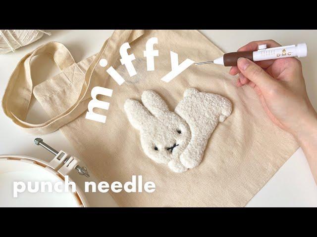 【Punch Needle】Embroidered remake of Mujirushi bag🪡 ｜miffy rabbit