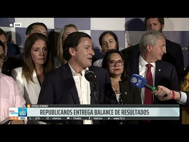 Republicanos entregan balance de resultados de elecciones