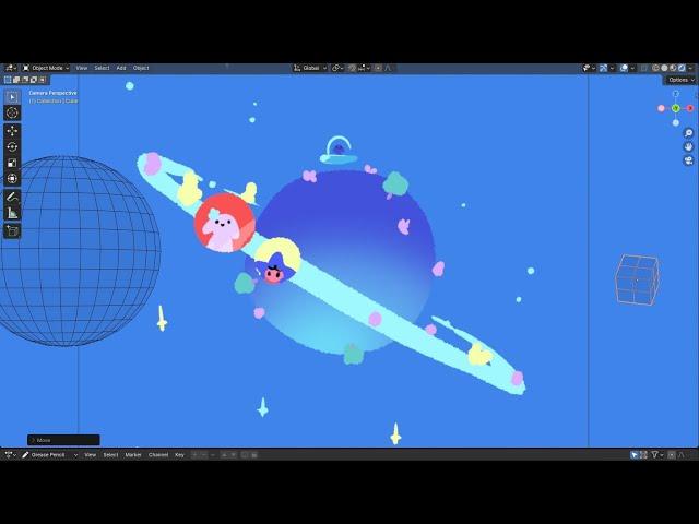 The magic planet - Live tutorial, 2D/3D animation with Blender