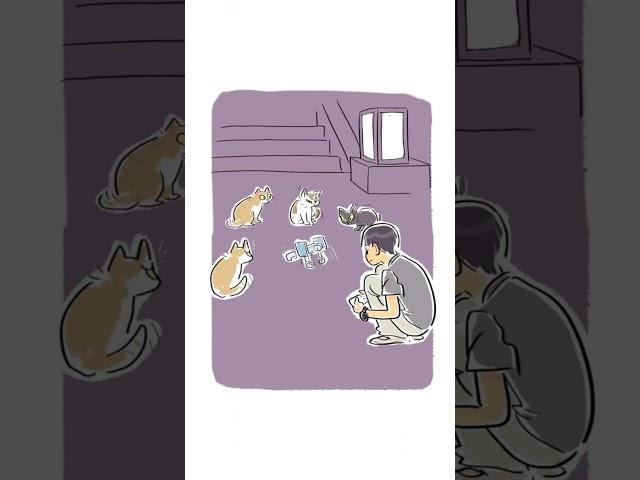 明显小猫好奇得不行#画一个故事 #治愈画风 #猫咪 #这个世界不能没有小猫 #画画的烛龙