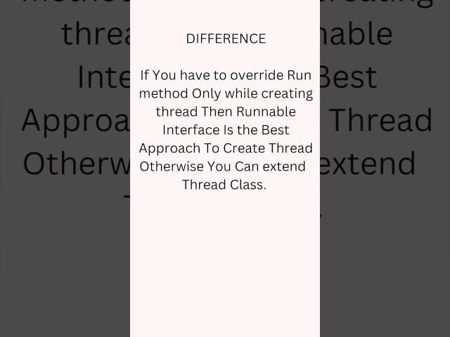 Difference Between Runnable Interface And Thread Class |Tech IQ Lab #java #javaprogramming #learning