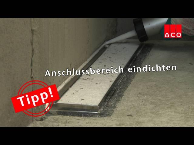 Bodengleiche Duschen: Einbau einer ACO ShowerDrain Duschrinne