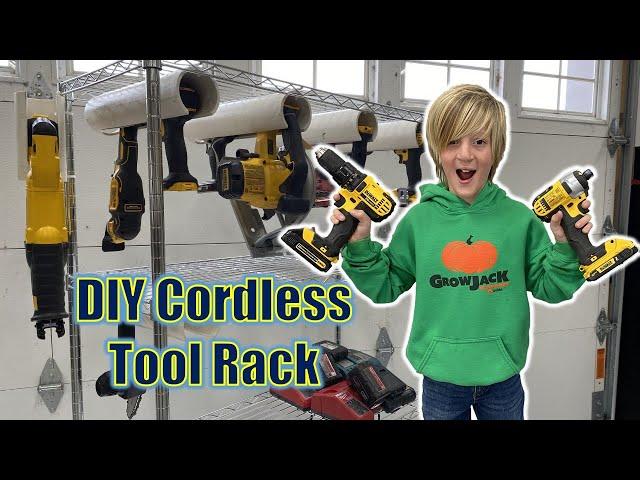 How to Build a Cordless Tool Storage Rack!