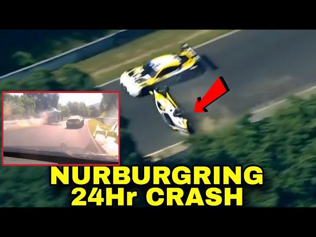 Nurburgring 24h Crash, Kevin Estre Crash vs Rolf Scheibner crash Between Porsche 911 & Aston Martin