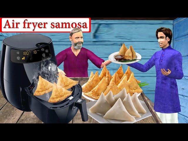 Air Fryer Samosa Tasty Healthy Samosa Cooking Street Food Hindi Kahaniya Moral Stories Comedy Video