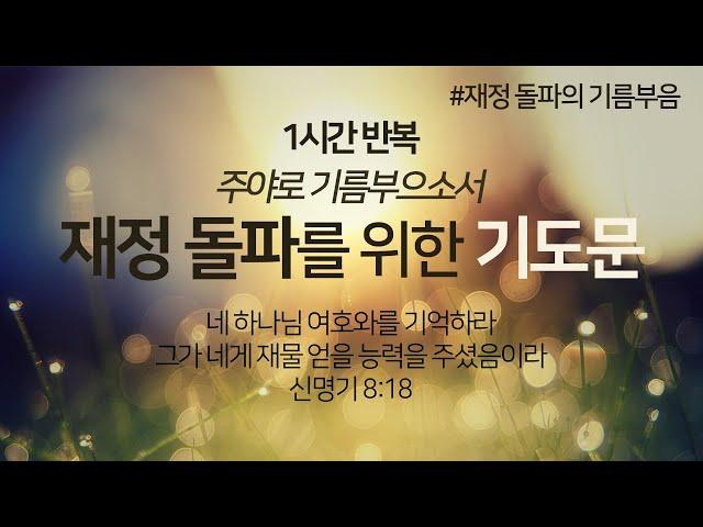 재정 돌파를 위한 기도문 |1시간 반복| 주야로 기름 부으소서 | 기적의 기름부음 | 권세기도 | 왕의 재정 선포기도문 | 잠자기 전 따라하기 | 선포기도문