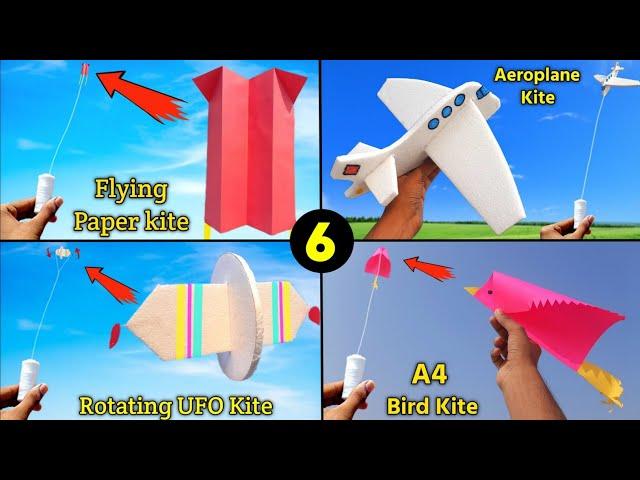 6 Amazing & New type of flying kite , A4 sheet kite making , patang kese banate he ,how to make kite