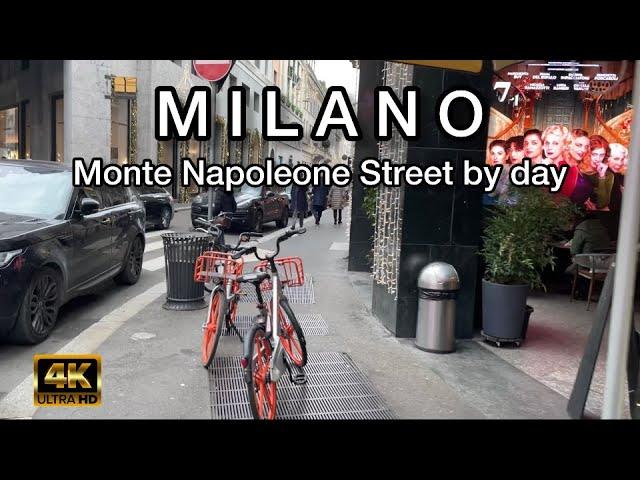 MonteNapoleone Street - fashion district | Milan | Via MonteNapoleone | Milano - 12/2021 - 4K