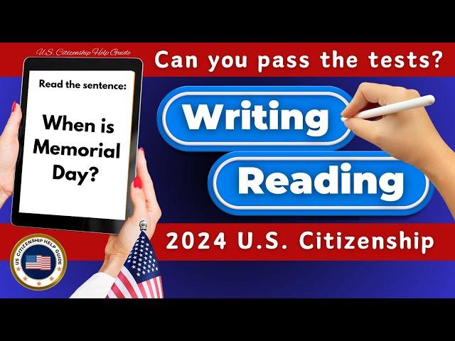 2024-2025 Official U.S. Citizenship English Reading/Writing Tests, Practice Read/Write Sentence N400