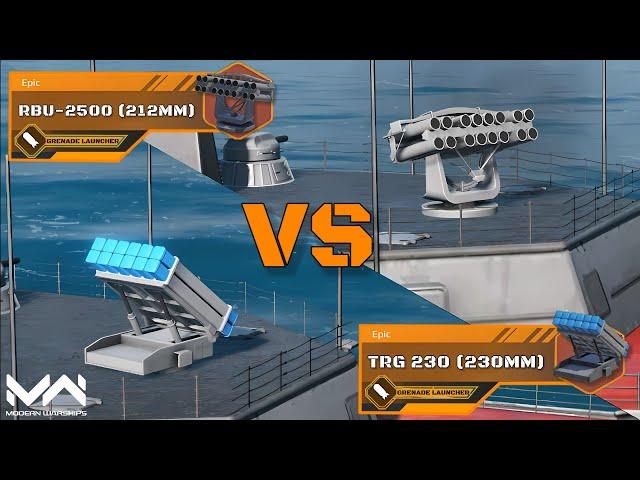 New GL TRG-230 (230mm) VS RBU-2500 (212mm) | Grenade Launchers Comparison | Modern Warships