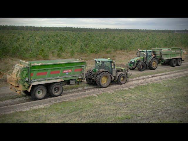  XXL Epandage dans les LANDES  | 2 JOHN DEERE 8R | 2 Epandeurs BERGMANN