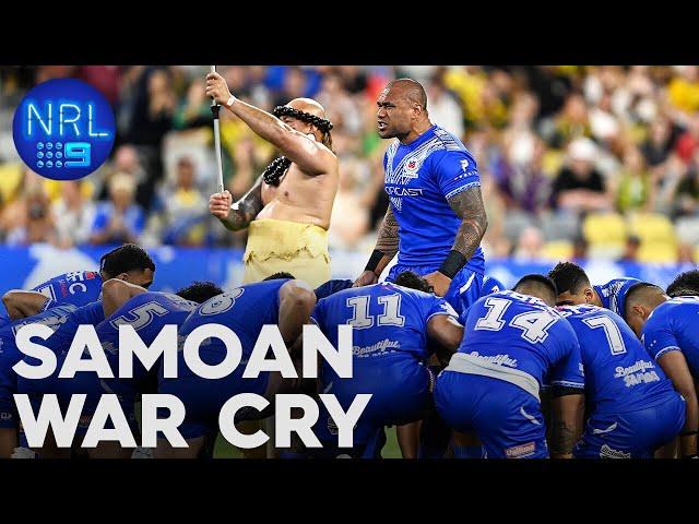 Samoa's electrifying war cry ahead of their game against the Kangaroos | NRL on Nine