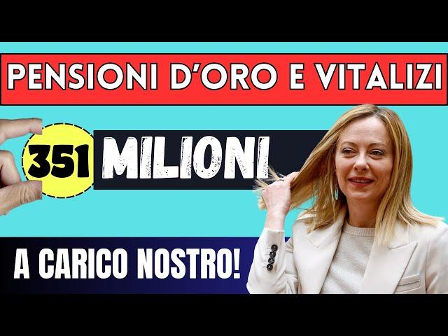 ️ PENSIONI D'ORO E VITALIZI  L'INGIUSTA SPESA (a carico dei cittadini)