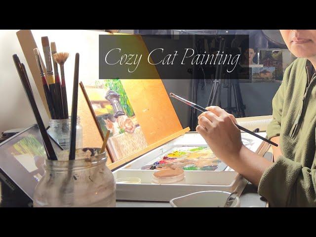 Get Cozy and Paint A Sleepy Cat With Me on a Rainy Day