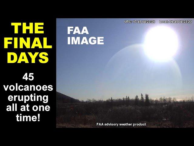 The final days. 45 volcanoes erupting simultaneously as celestial object covers 30% of the sky.