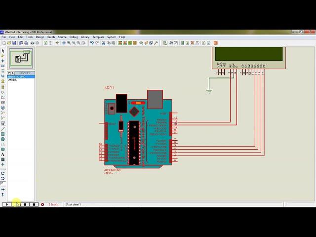 20x4 LCD interfacing with Arduino UNo- Simulation