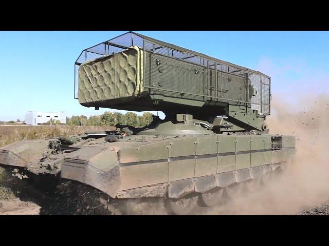 Russian troops received TOS-1A combat vehicles with the Volnorez electronic warfare system