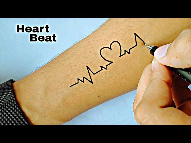 Heart Beat  Tattoo Tutorial | Heart Beat Tattoo Design