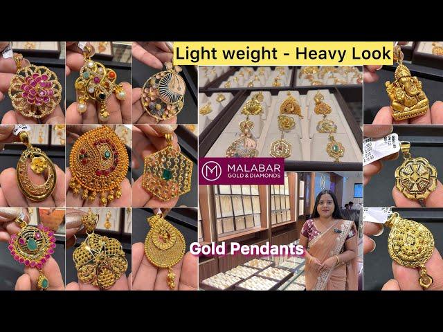 Light weight - Grand look Malabar 22KT Gold Pendant collections -Temple /Kolkata/Dubai design/Uncut