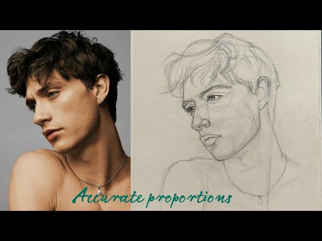 How to draw proportions of the portrait