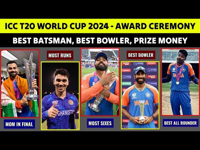 ICC T20 World Cup Final 2024 Post Match Presentation | All Award Winners | India Team Celebration