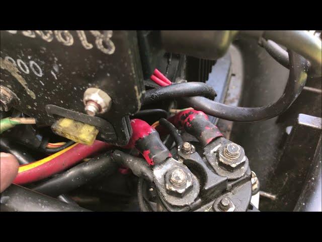 OldGuyDIY Mercury Force Outboard Motor Stock Starter Solenoid Wiring.  Battery Left, Starter Right